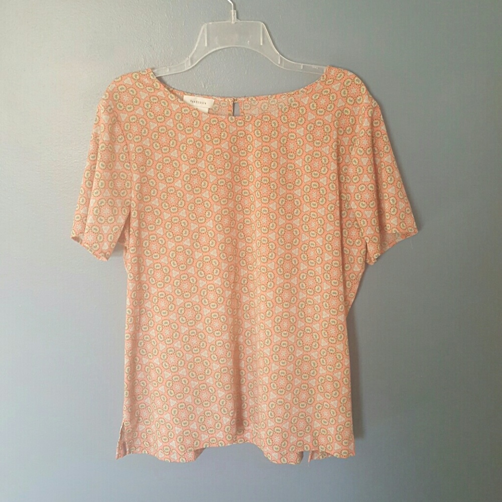 Peach Printed Van Heusen Top